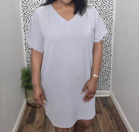 Zenana - Woven Airflow V Neck T Shirt Dress