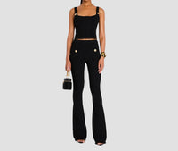 RETROFETE Joliet Knit Flare Pant in metallic black - women's pants - view 4