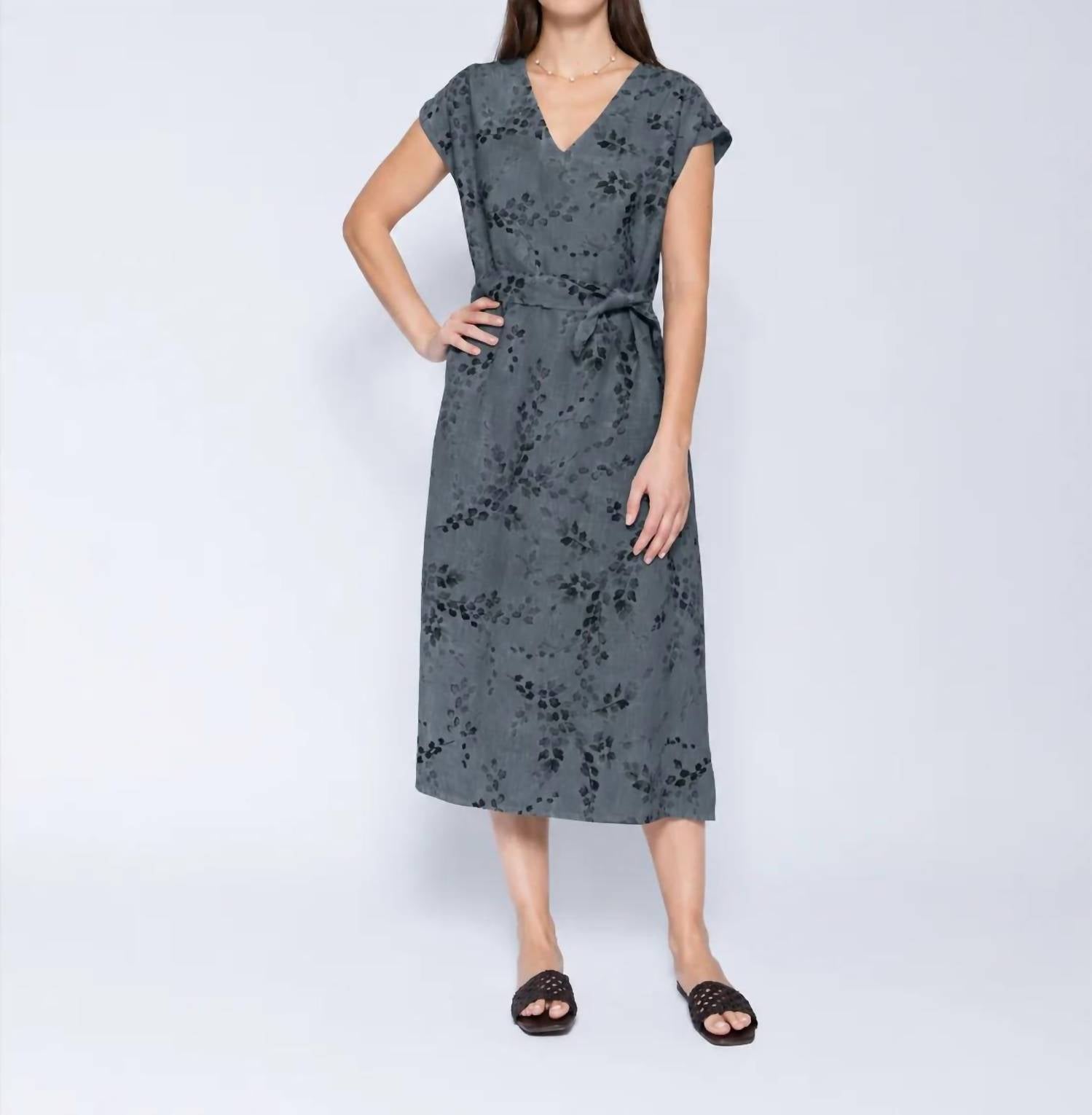 Blueberry - Tie Waist Midi Dress