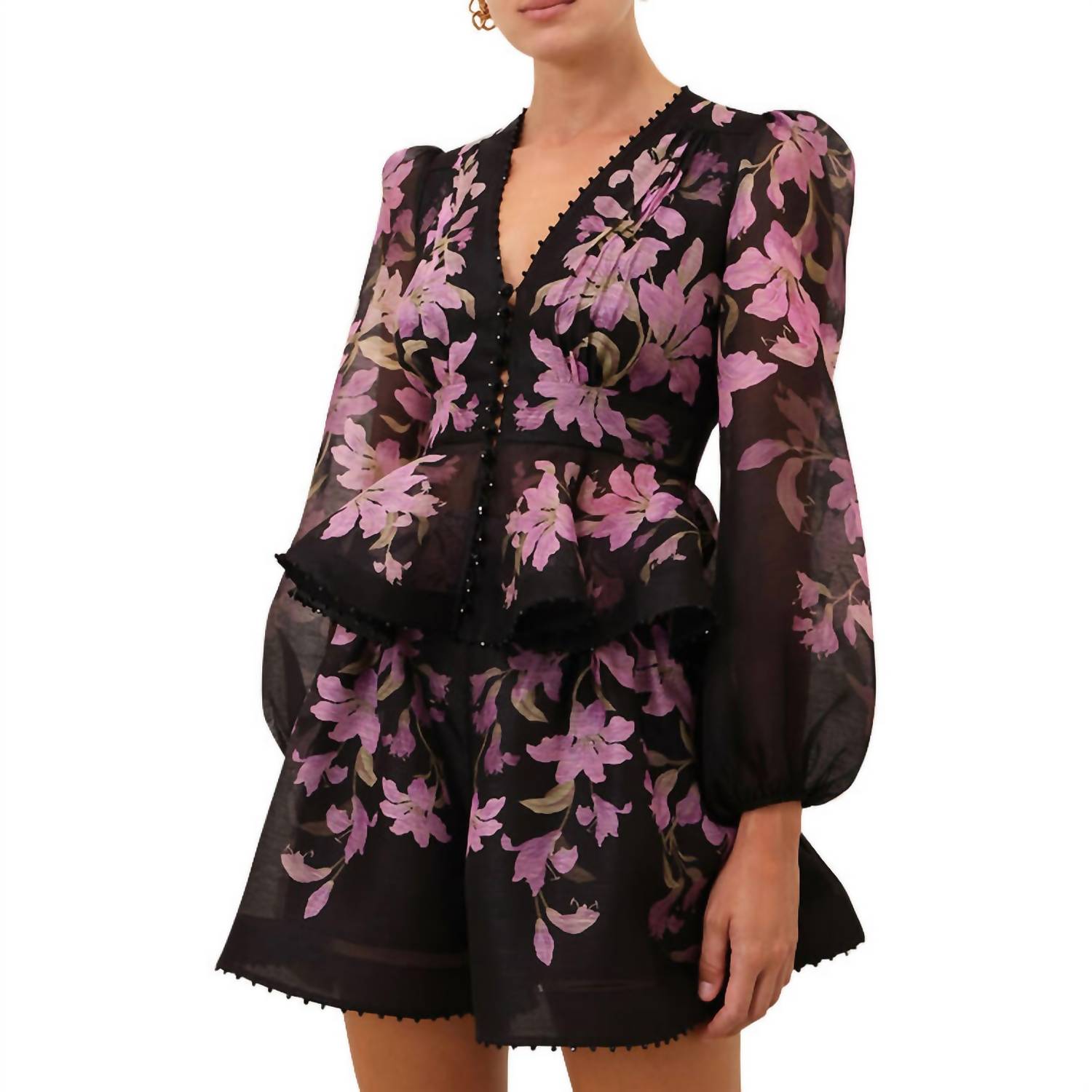 Zimmermann - Dawning V-neck Beaded Blouse
