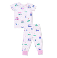 Angel Dear - Girls Vintage Golf Carts Short Sleeve Lounge Set
