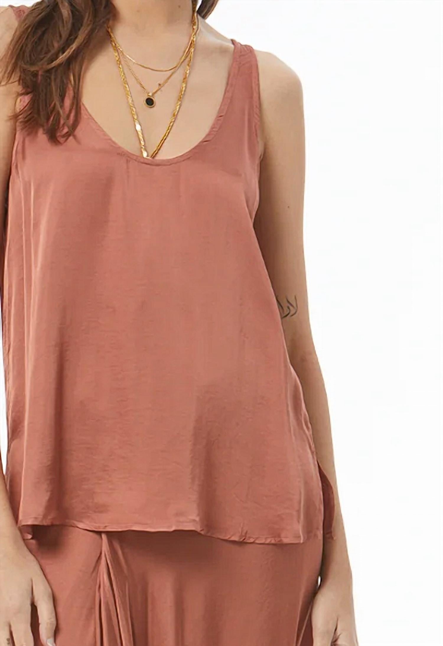 young fabulous & broke Nari Tank Top in nut - women's tank top - detail view