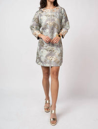 Ivy Jane - Jacquard Button Neck Mini Dress