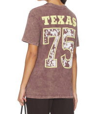 DAYDREAMER Willie Nelson Red Headed Stranger Tee in brown stone acid - women's t-shirt - detail view