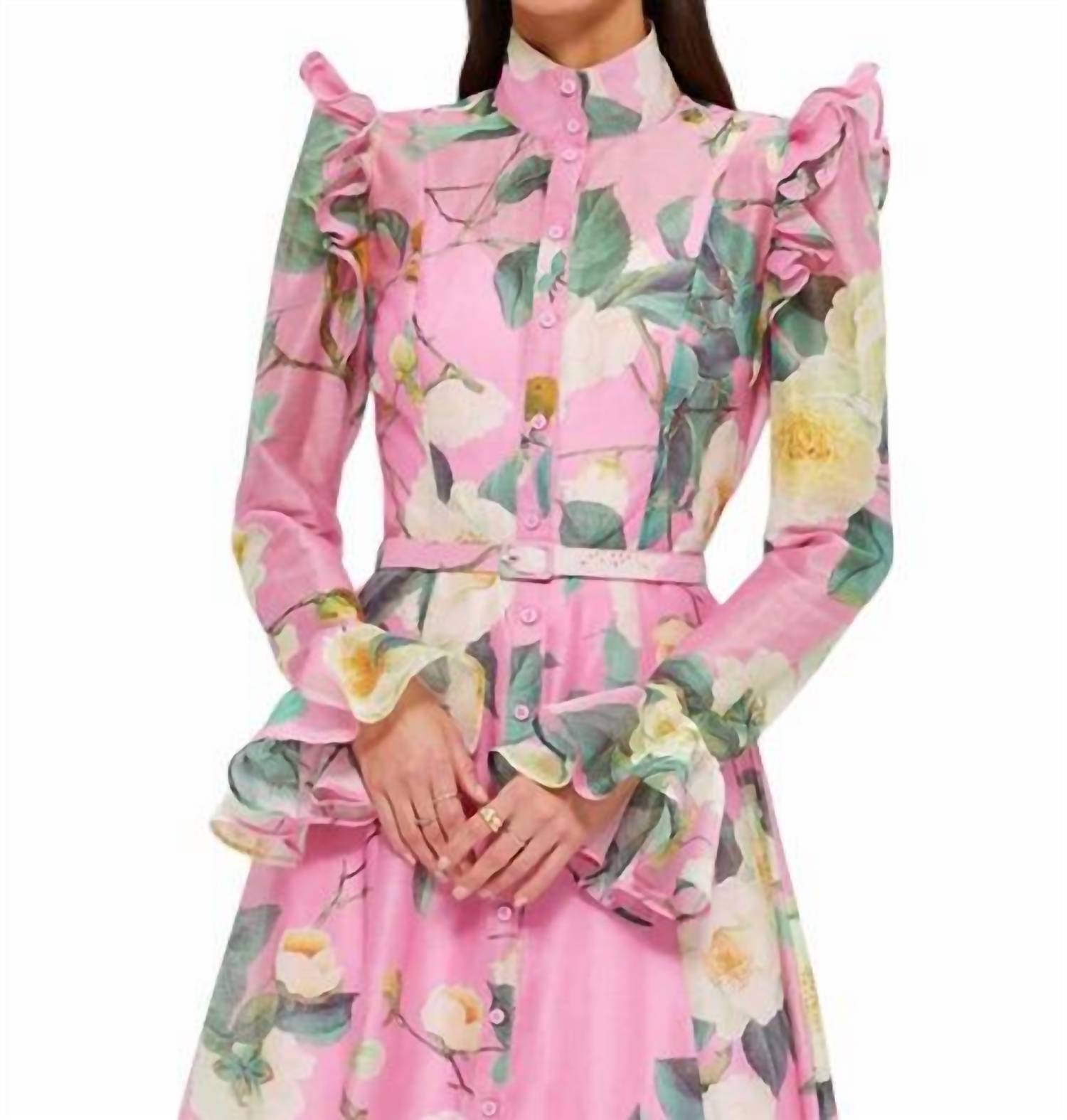 Leo Lin - Katrina Butterfly Sleeve Midi Dress