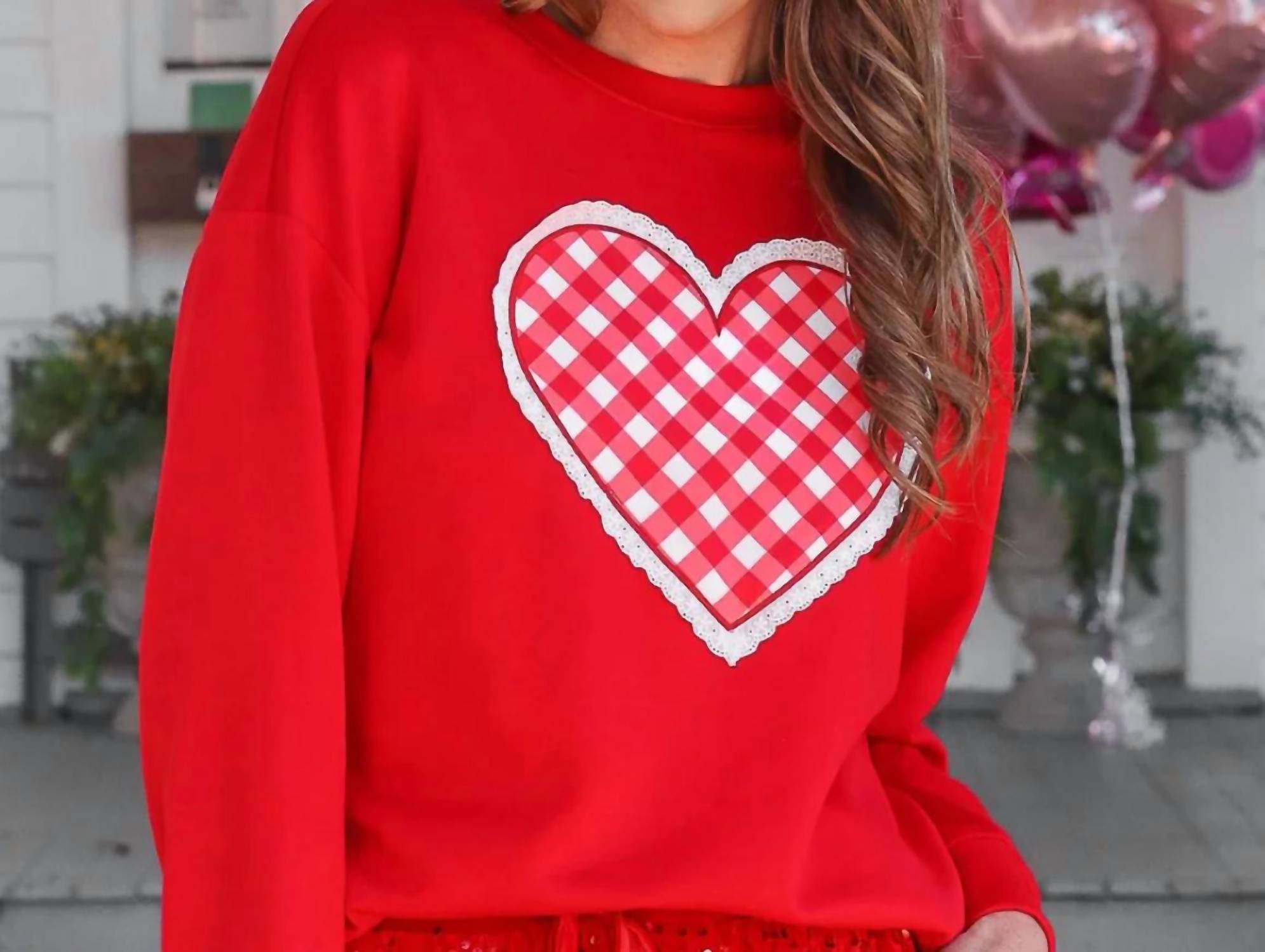 Jess Lea - Gingham Heart Luxe Pullover