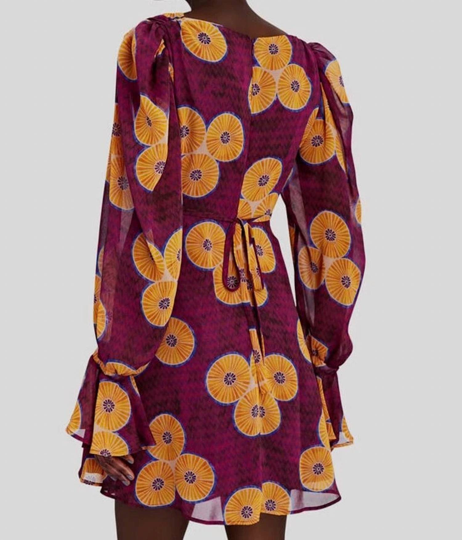 Autumn Adeigbo - Amelie Printed Cut-out Mini A-line Dress