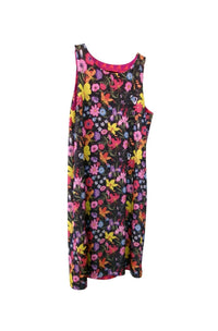 Nally & Millie Women's Reversible Sleeveless Dress in pink yellow red floral and red purple - women's dress