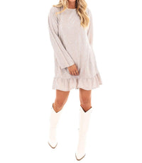 Caramela - Making Headlines Metallic Ruffled Mini Dress