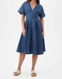 Trina Turk Ashe Midi Dress in indigo - women's dress
