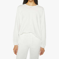 Mother Long Sleeve Rowdy Tee in bright white - women's long sleeve top