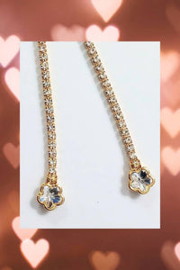 Sparkle Designs - Women's Flower Briolette Gold Tennis Lariat Necklace