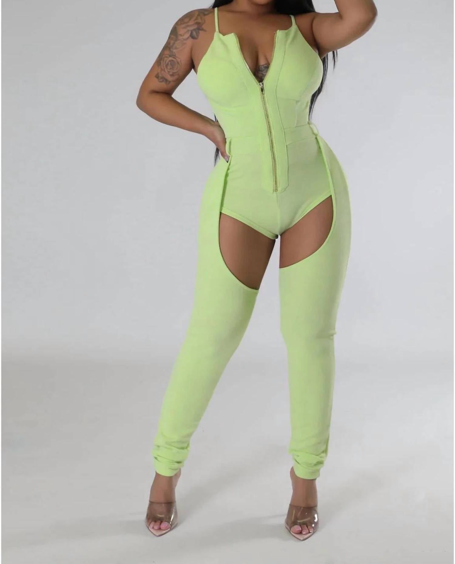 Good Time Usa - Motion - Back & Front Thigh Cut Out Jumpsuit