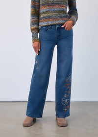 Fdj - Christina Wide Leg Floral Embroidered Pant