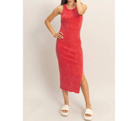 Hyfve - Acid Washed Ribbed Midi Tank Dress