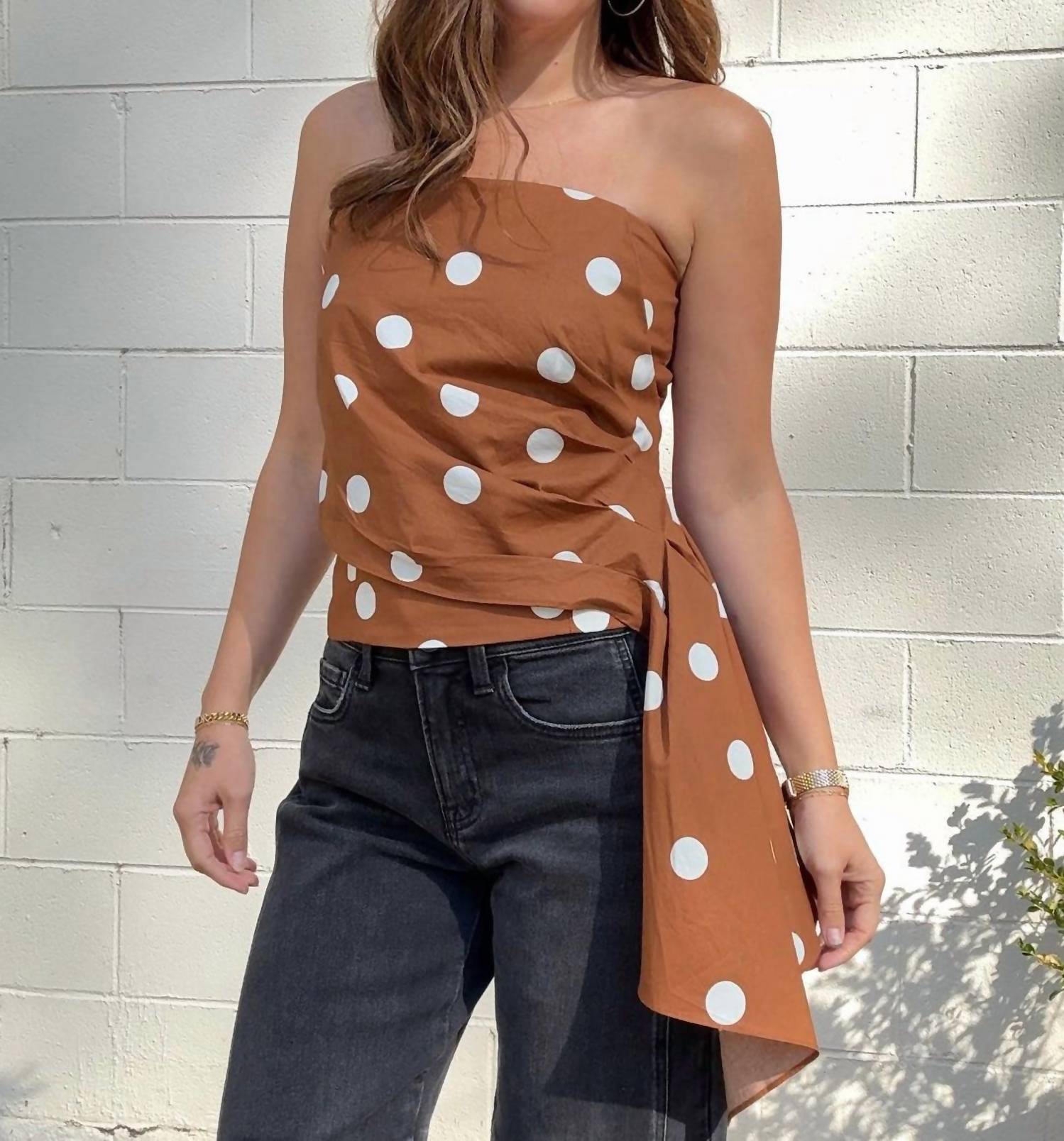 Strut & Bolt - Zara Polka Dot Strapless Top