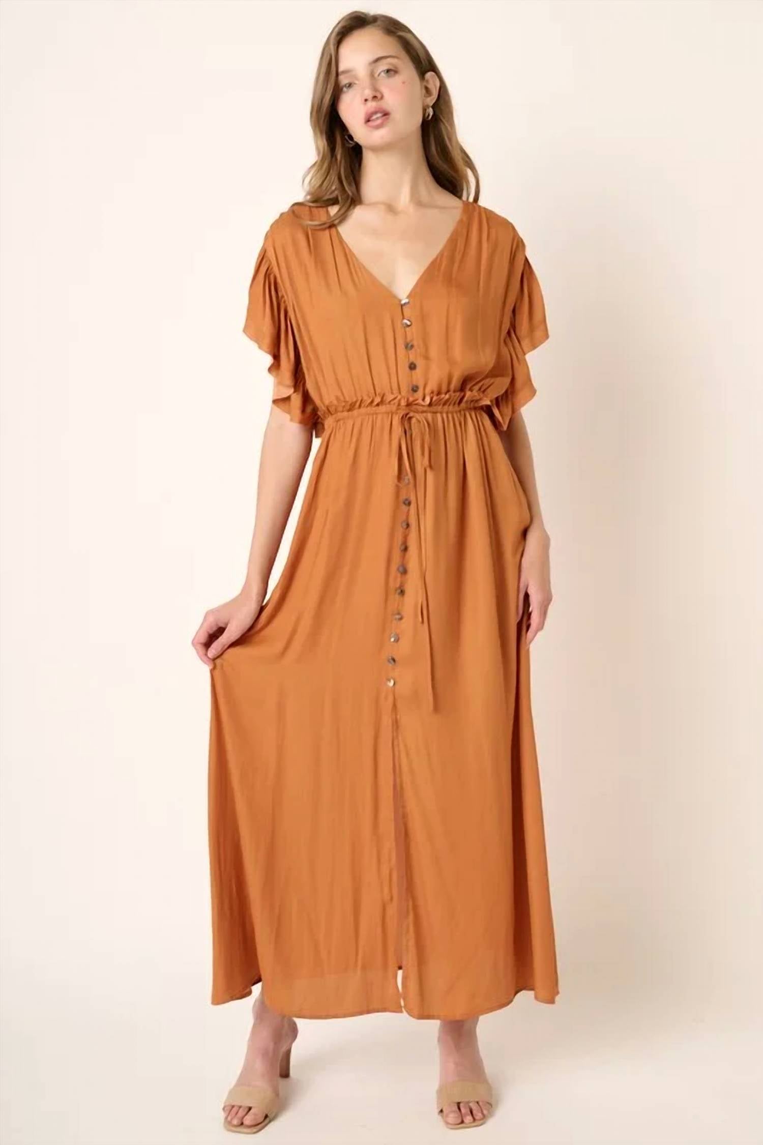 Mittoshop - Ruffle Sleeve Detail Maxi Dress