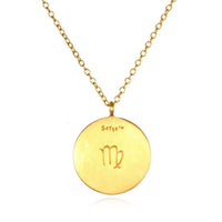 Satya Jewelry Women's Virgo Zodiac Sapphire Necklace in gold black - women's jewelry - detail view