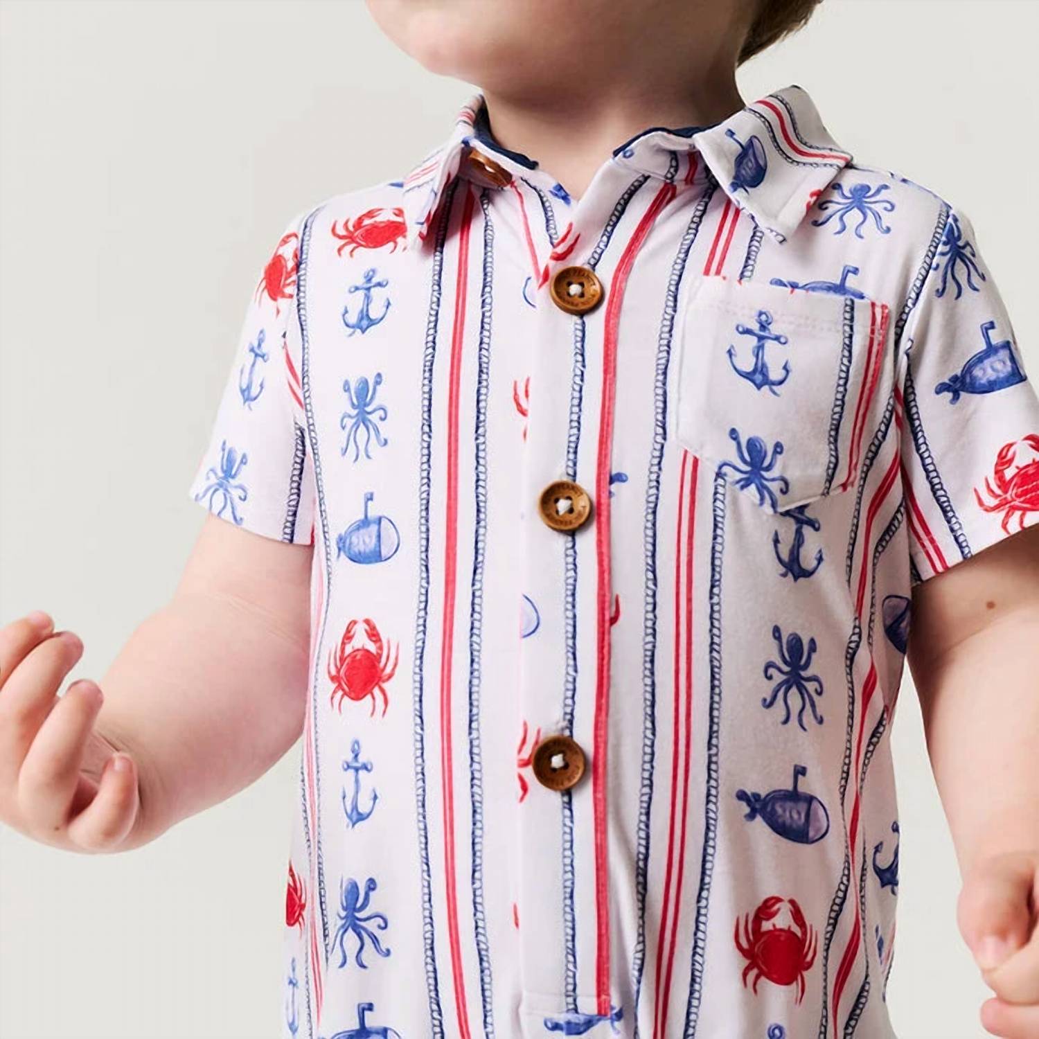 Posh Peanut - Kids Connor Collared Henley Shortall