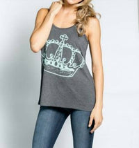 Southern Jewelz Dance In The Rain Tank Top in the rain tank top in grey - women's tank top