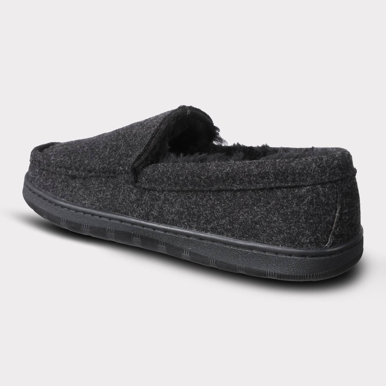 Lamo Men's Classic Harrison Wool Slip-on Moccasin in black - men's loafer - view 6