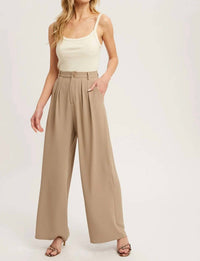 BluIvy Pintuck Wide Leg Pants in mushroom - women's pants