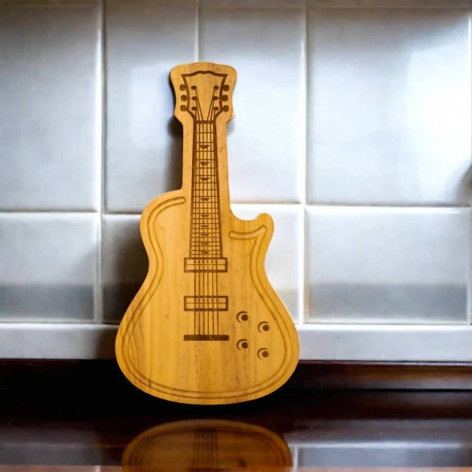 Creative Gifts International - Guitar Wood Board - 9" x 17"