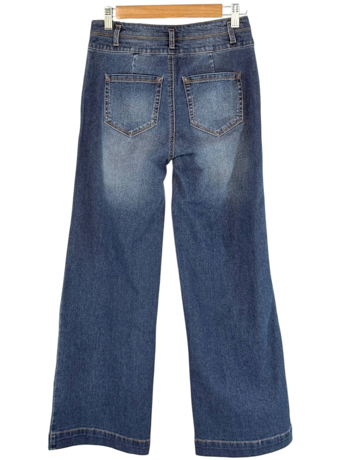 1822 Denim Women's Slim Wide Leg Jeans in oaklee - women's jeans - detail view