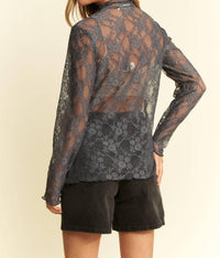 Wholesale Fashion Trends - Hailee Print Lace Top