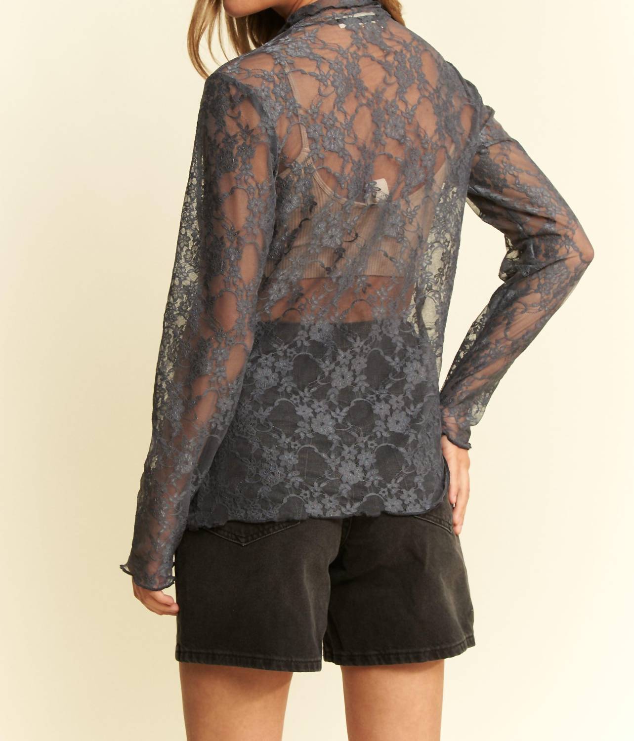 Wholesale Fashion Trends - Hailee Print Lace Top