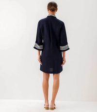 Karen Kane - Cuffed Sleeve Embroidered Dress