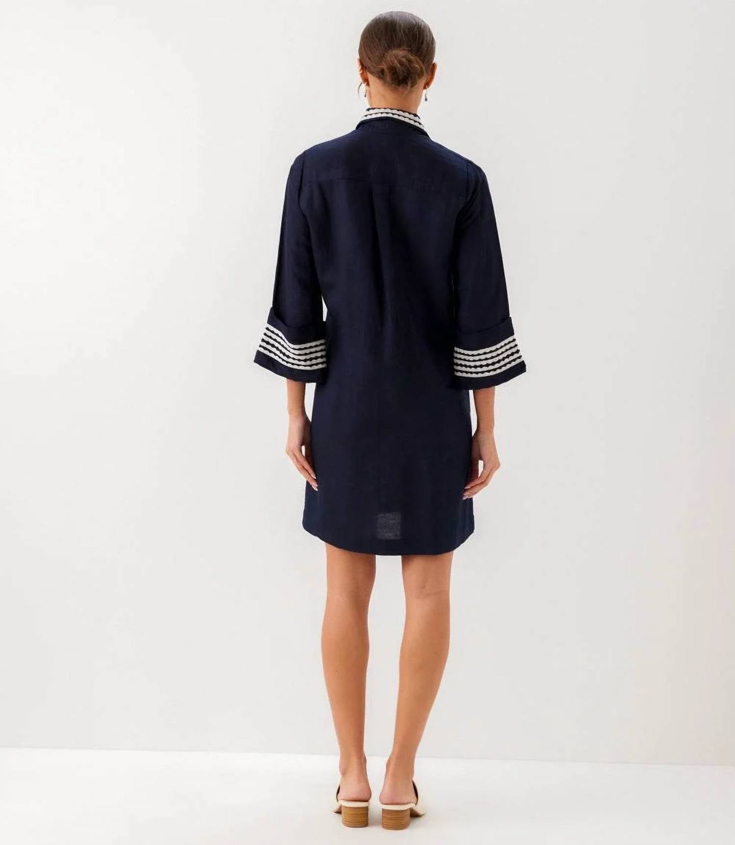 Karen Kane - Cuffed Sleeve Embroidered Dress