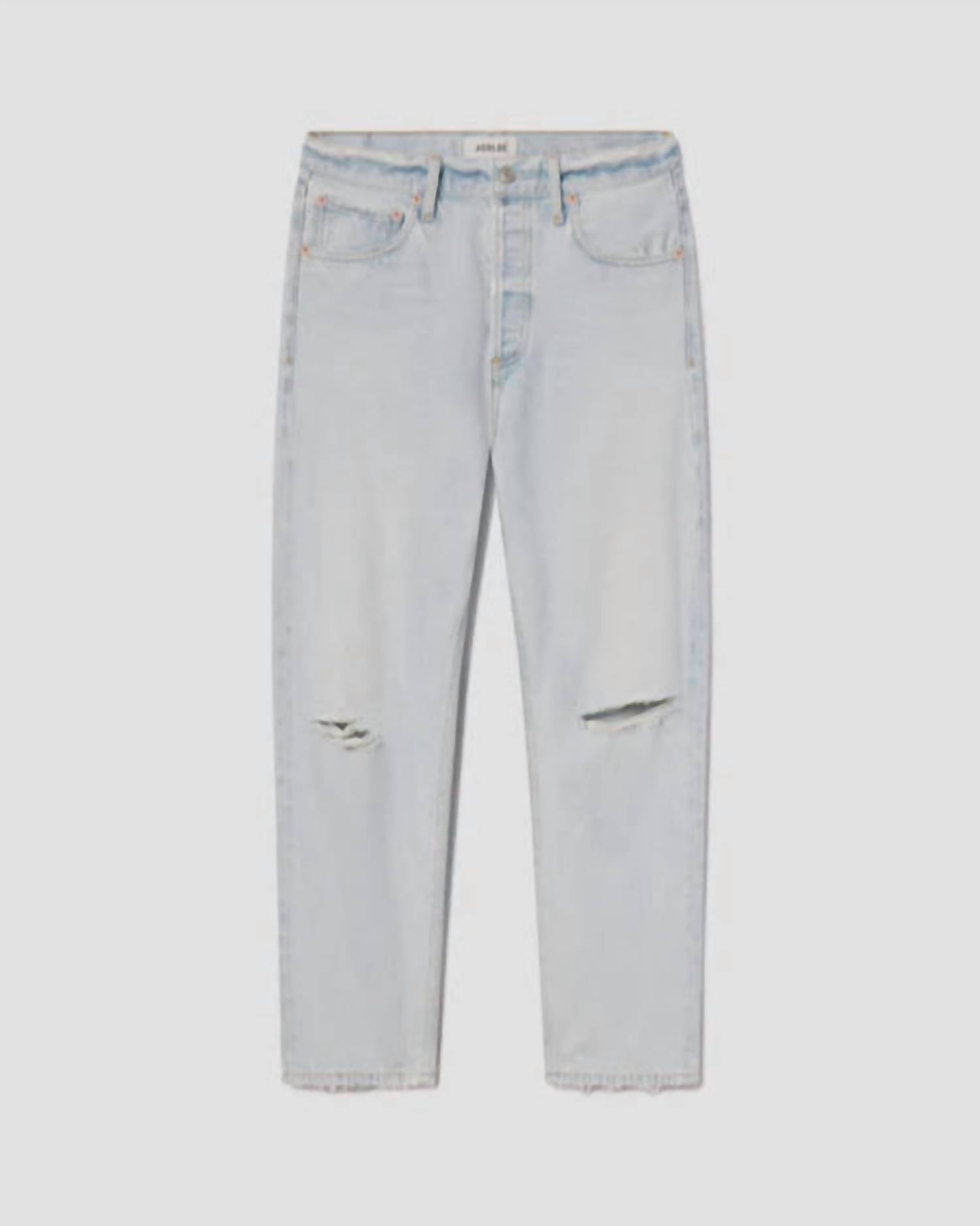 AGOLDE Women's 90's Crop Mid Rise Straight Jean in requiem - women's jeans - view 4