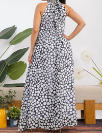 Karen T Design Polka Dot Halter Jumpsuit in black - women's pants - detail view