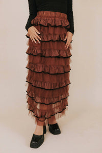 So Me - Tulle Ruffled Maxi Skirt