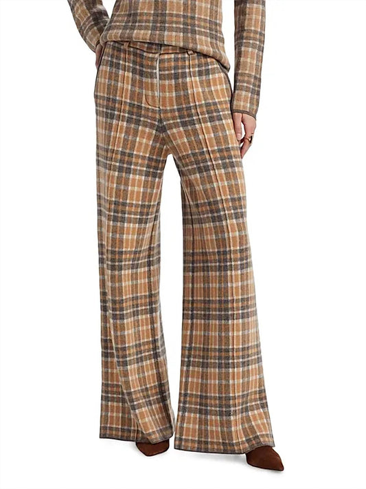 Naadam - Luxe Plaid Jacquard Wool Trousers