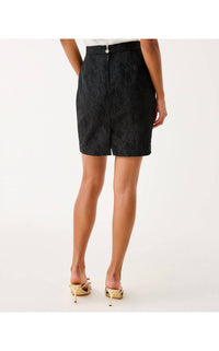 Lilly Pulitzer Candee Pencil Skirt in noir exploded flower stretch jacquard - women's skirt - detail view