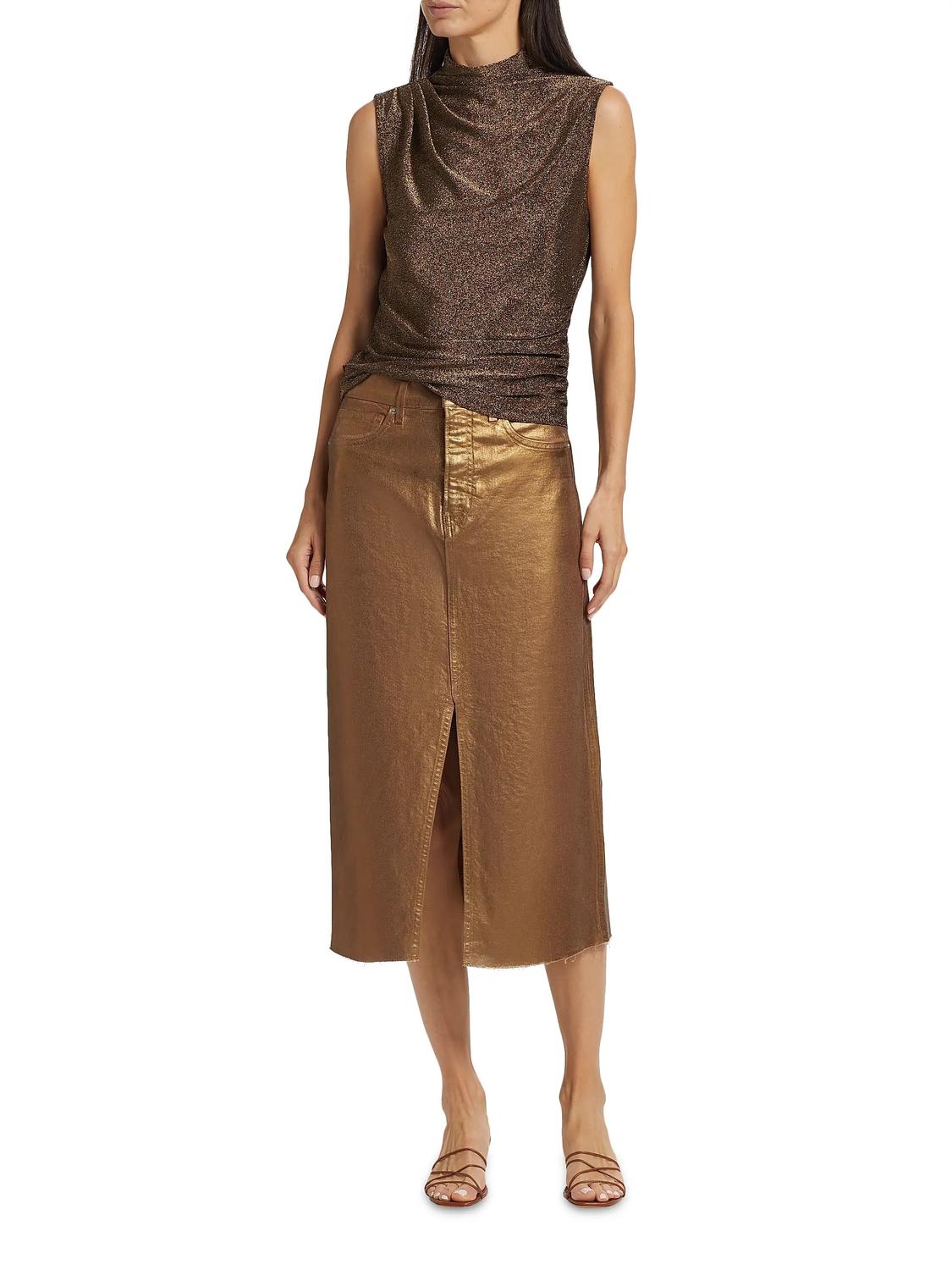 Veronica Beard - VICTORIA METAL LONG MIDI SKIRT
