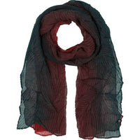 V. FRAAS Women's Ombre Plisse Scarf in moonlight ocean - women's scarf