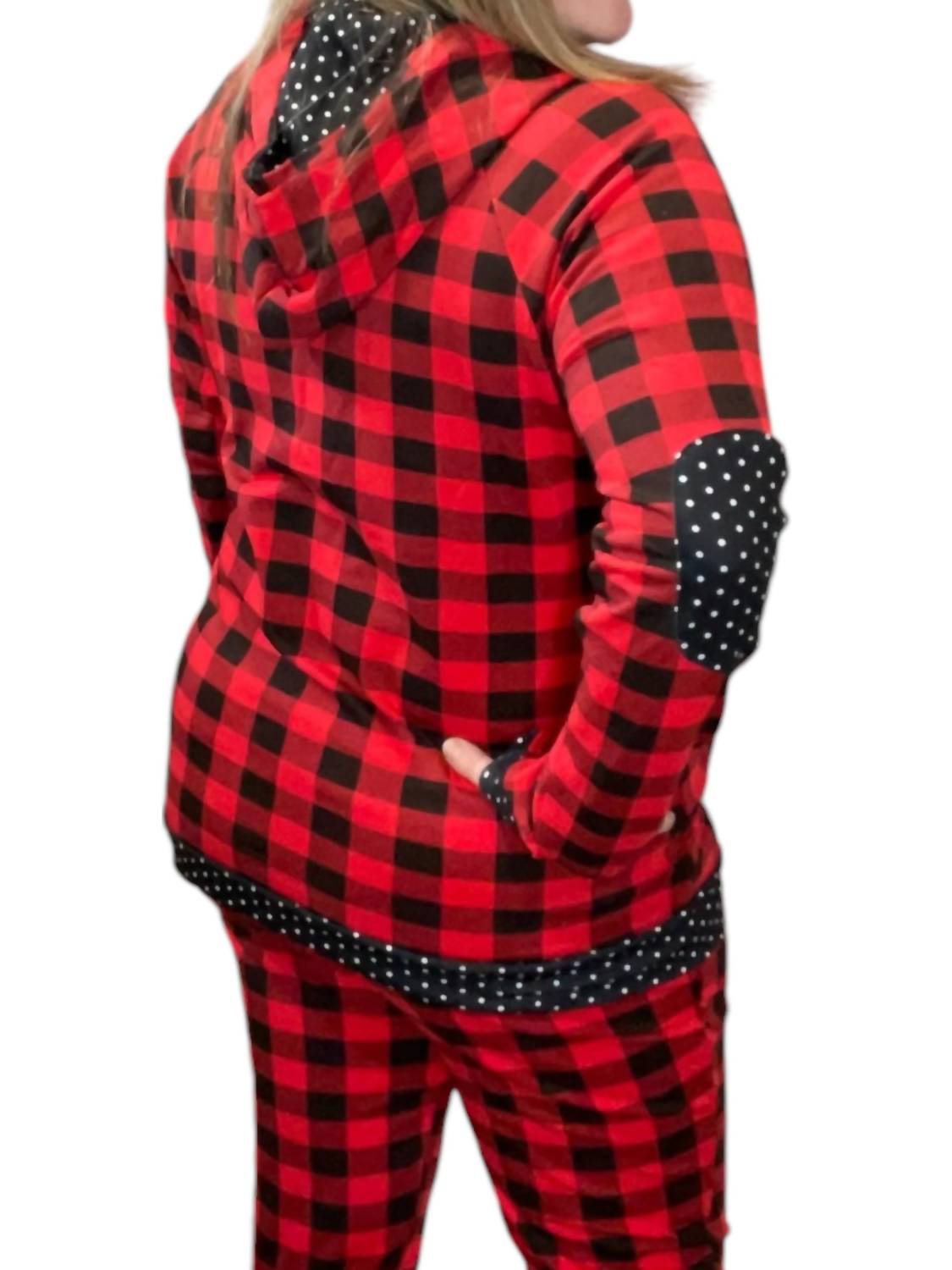 Rogue Society Apparel - Buffalo Plaid Dot Half Zip Top