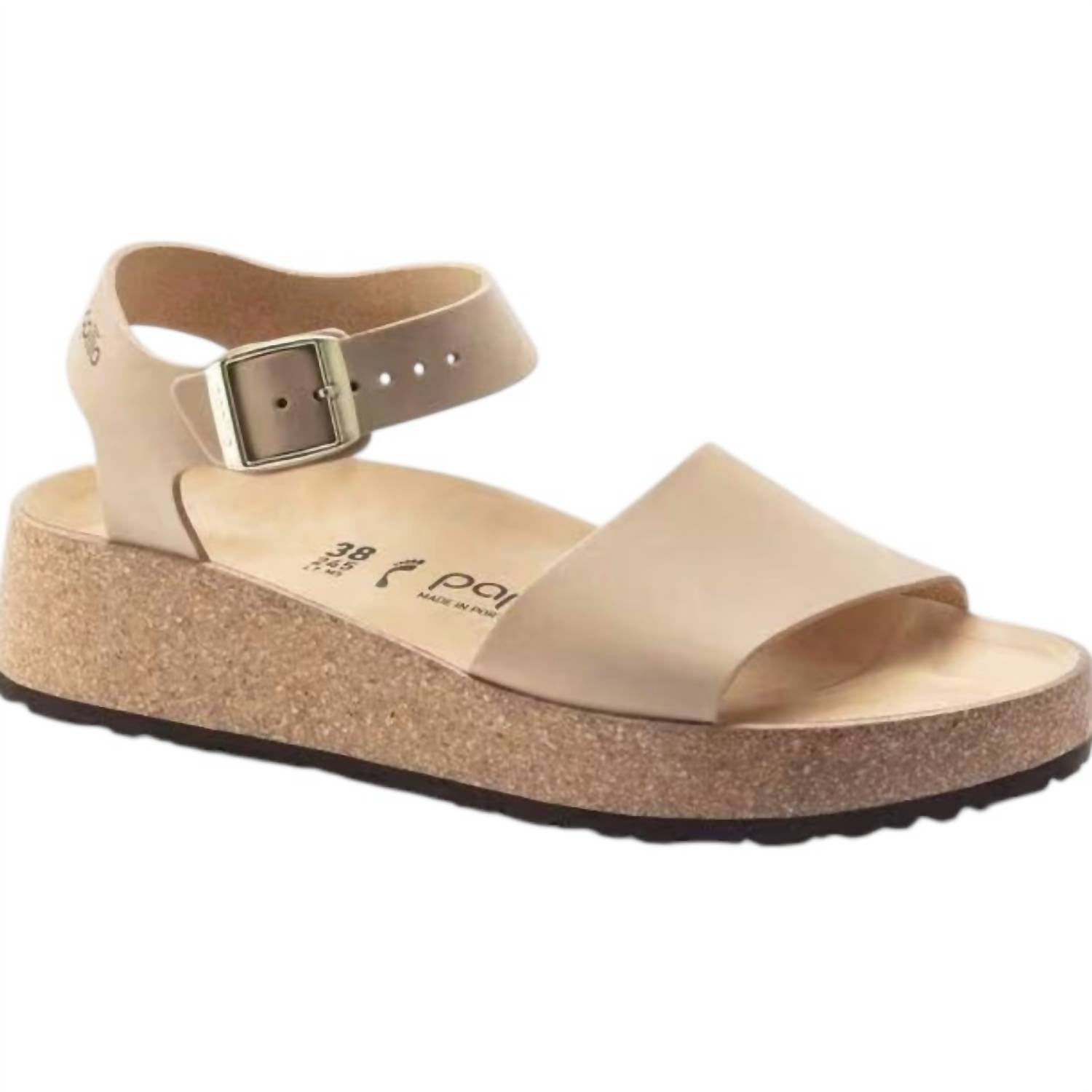 BIRKENSTOCK Women's Glenda Sandcastle Nubuk Sandals in beige - women's sandal