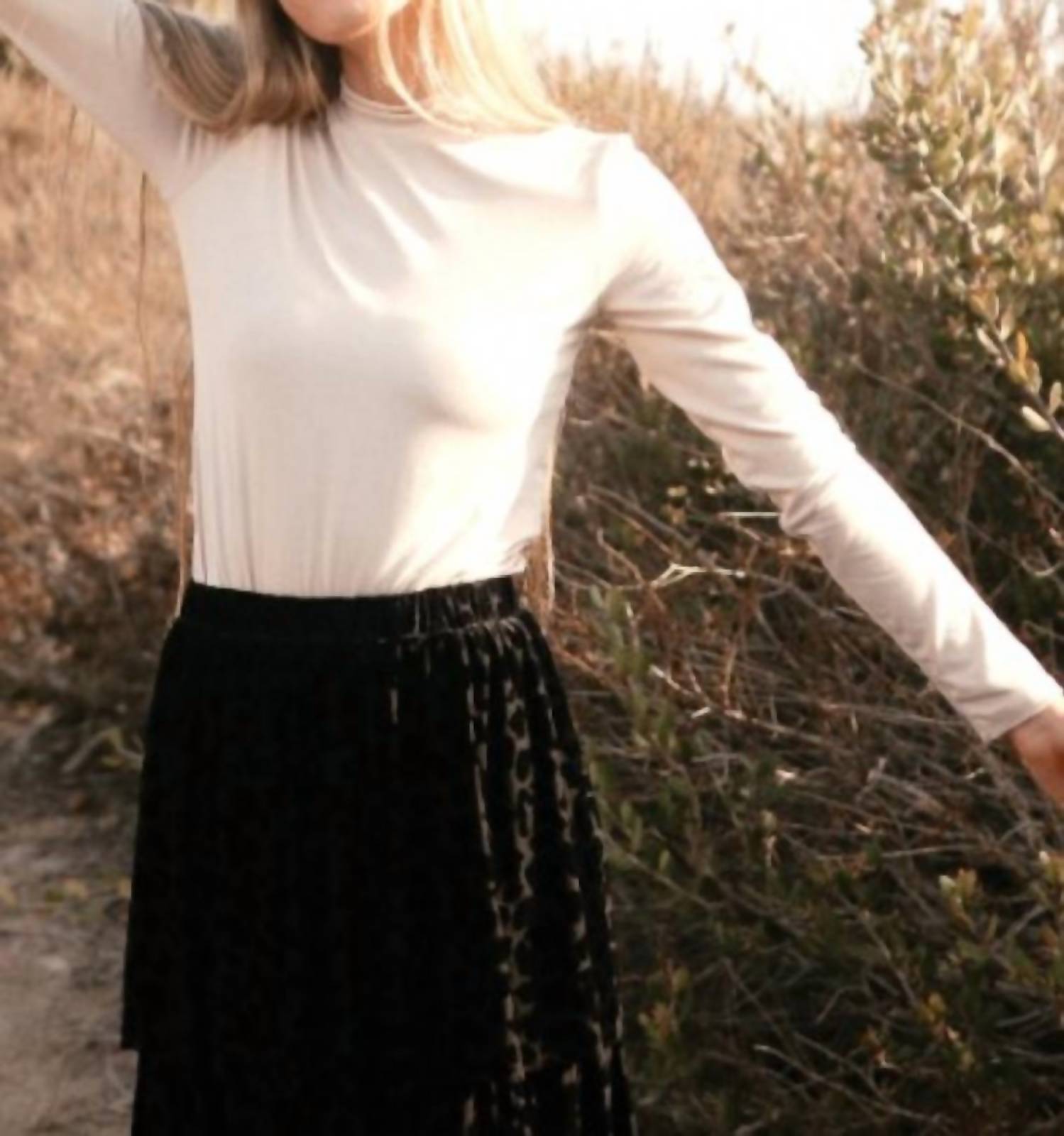 If She Loves - Stretch Knit Mockneck Top