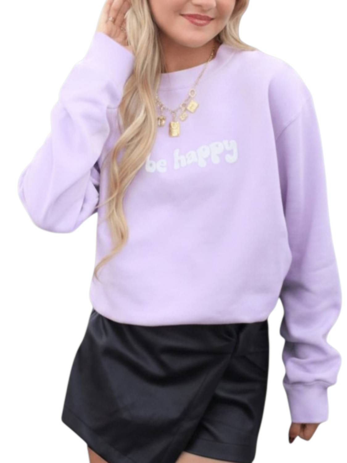 Southern Bliss - Be Happy Long Sleeve Crewneck Sweatshirt