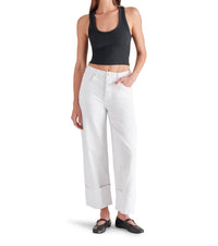 STEVE MADDEN Noelie High Waist Ankle Wide Leg Jeans in white - women's jeans - alternate view