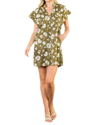 Thml - Short Sleeve Floral V-Neck Dress