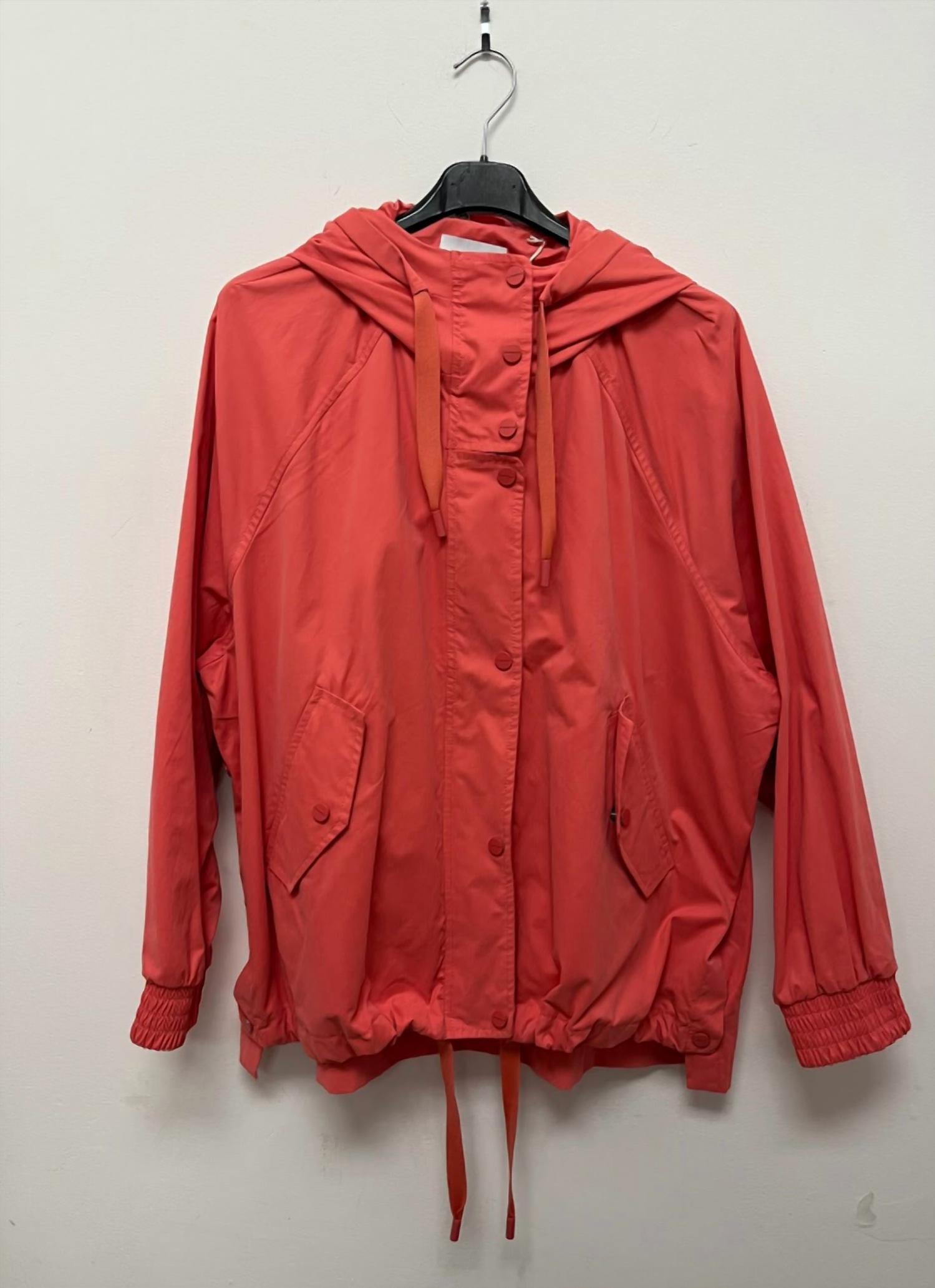 RINO & PELLE Women's Polyester Cotton Blend Rain Jacket in coral - women's jacket