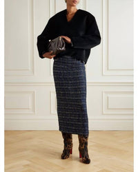 Missoni - Sequin Embellished Metallic Tweed Midi Skirt