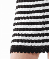 Maria Pavan - Striped Scallop Hem Mini Skirt