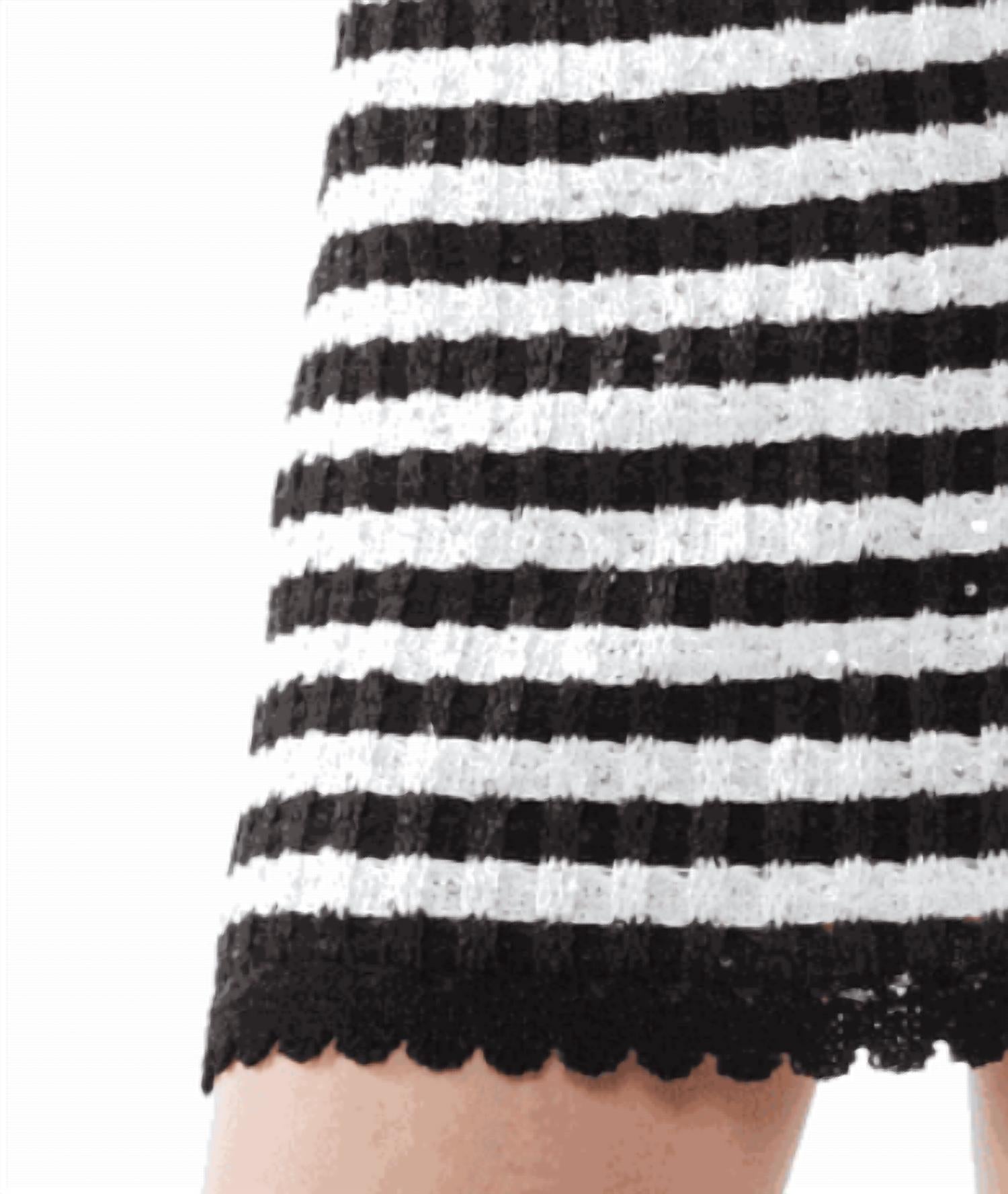 Maria Pavan - Striped Scallop Hem Mini Skirt