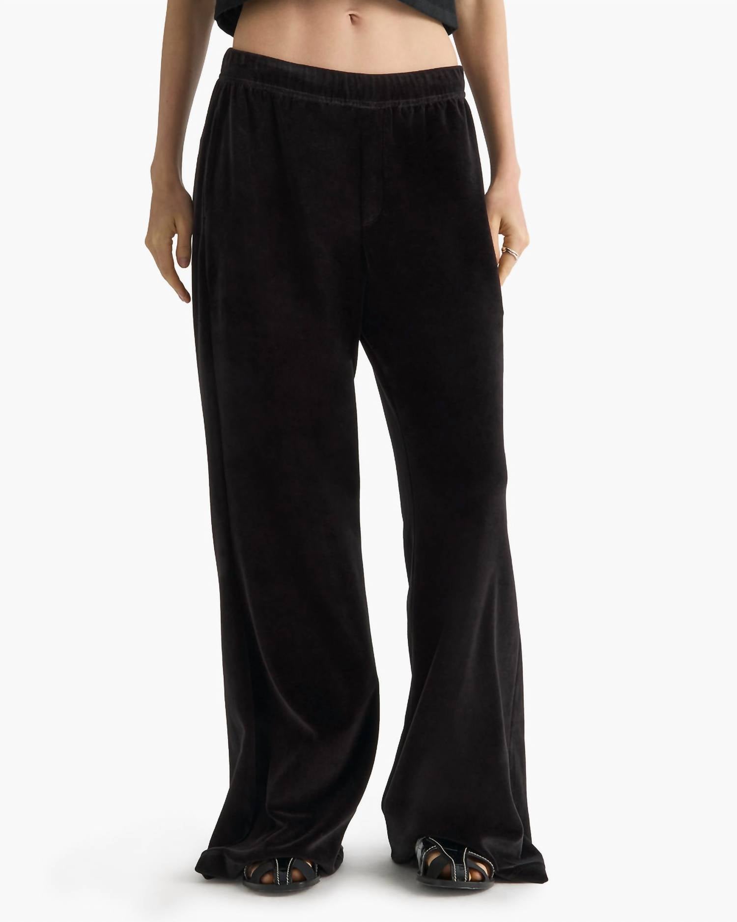 ATM Velour Flare Pants in black - women's pants